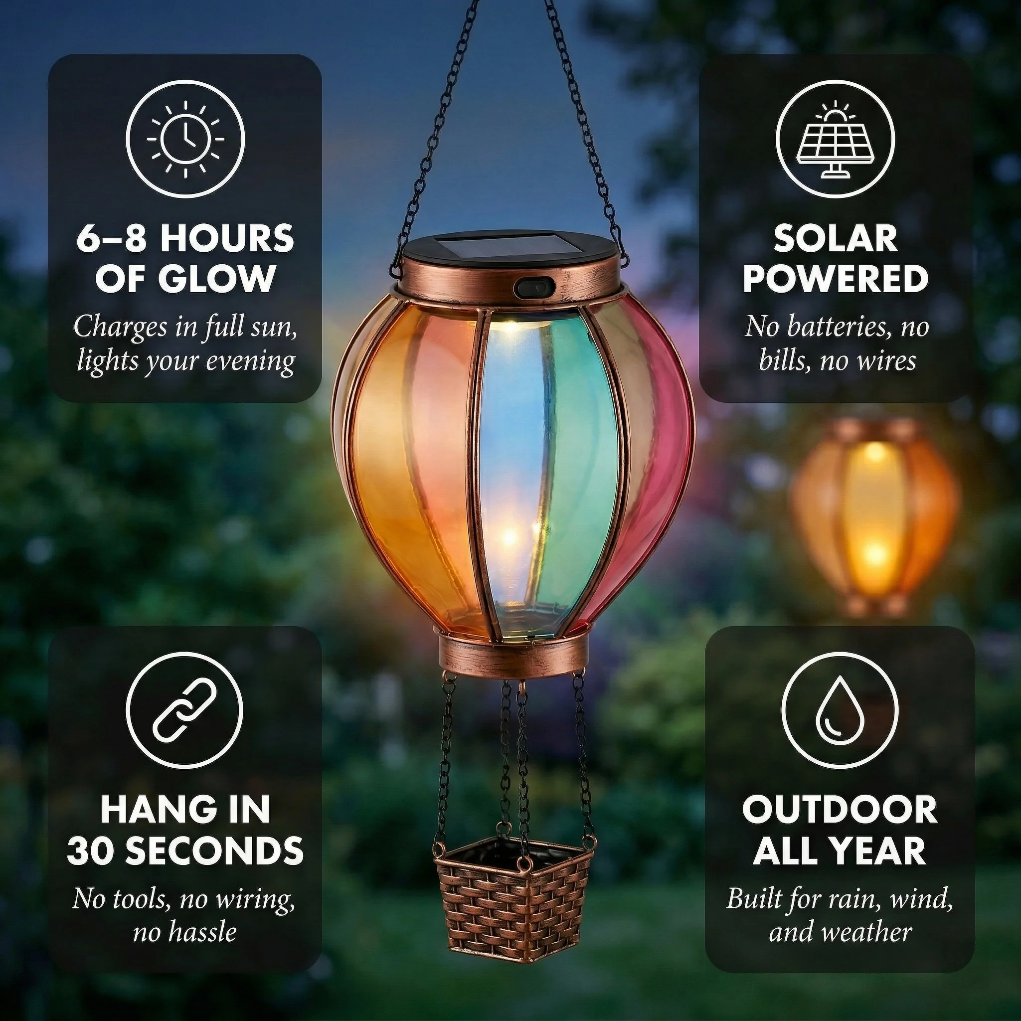 Amberwick™ – Solar Fire-Glow Hot Air Balloon Hanging Lantern +50% OFF - Image 4