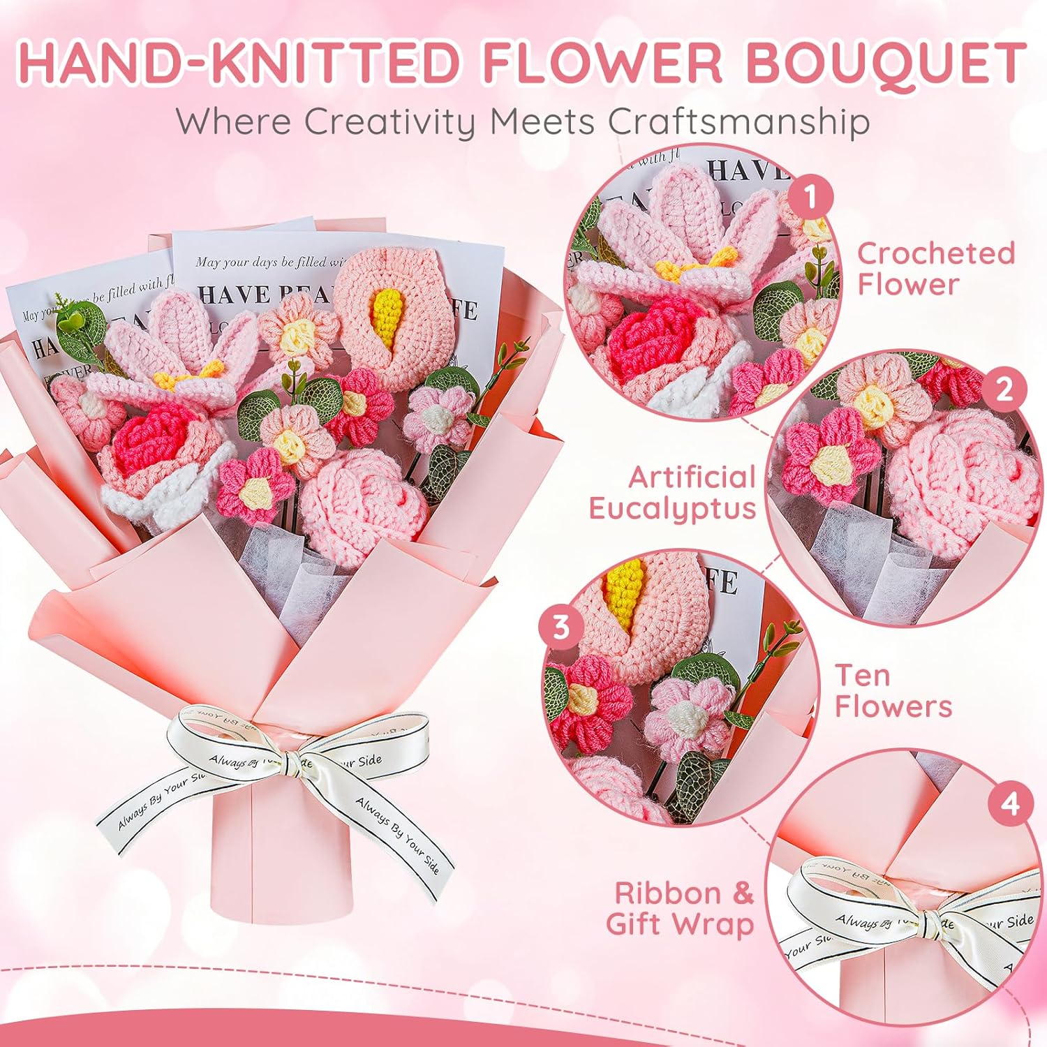 Heirloom™ – Handcrafted 13-Piece Crochet Flower Bouquet + 50% OFF - Image 2