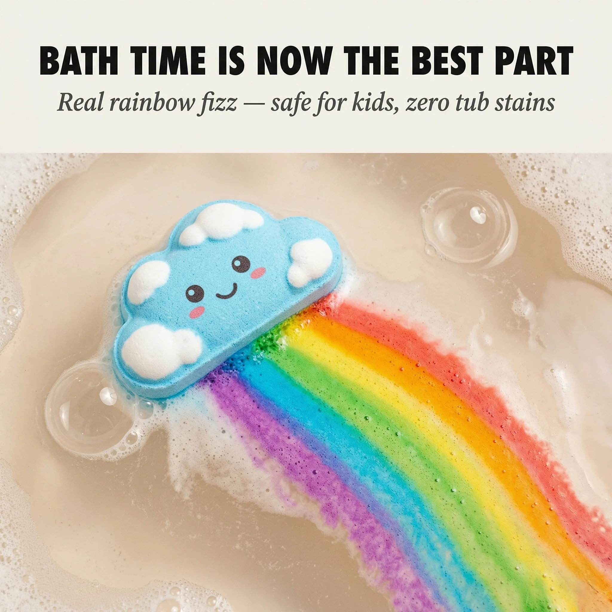 Sudspark™ – Rainbow Cloud Bath Bombs for Kids, Moisturizing & Skin-Safe+50% OFF