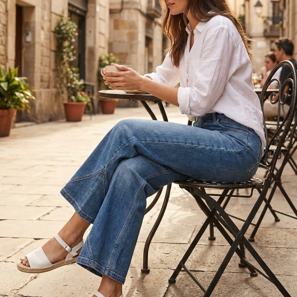 Hemcroft™ – Relaxed Wide-Leg Asymmetric Hem Women's Jeans + 50% OFF