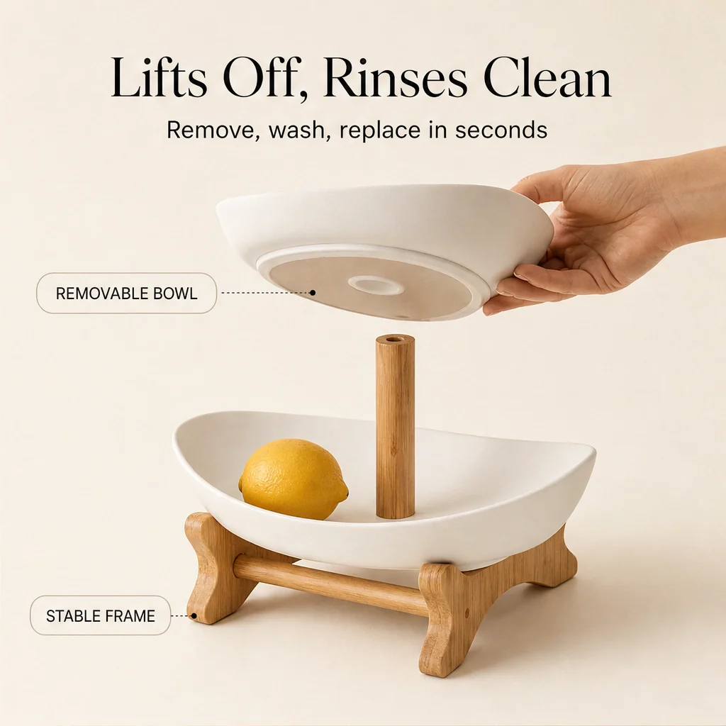 Grovely™ – Stackable Bamboo Multi-Tier Fruit Basket & Countertop Organizer + 50% OFF - Image 10