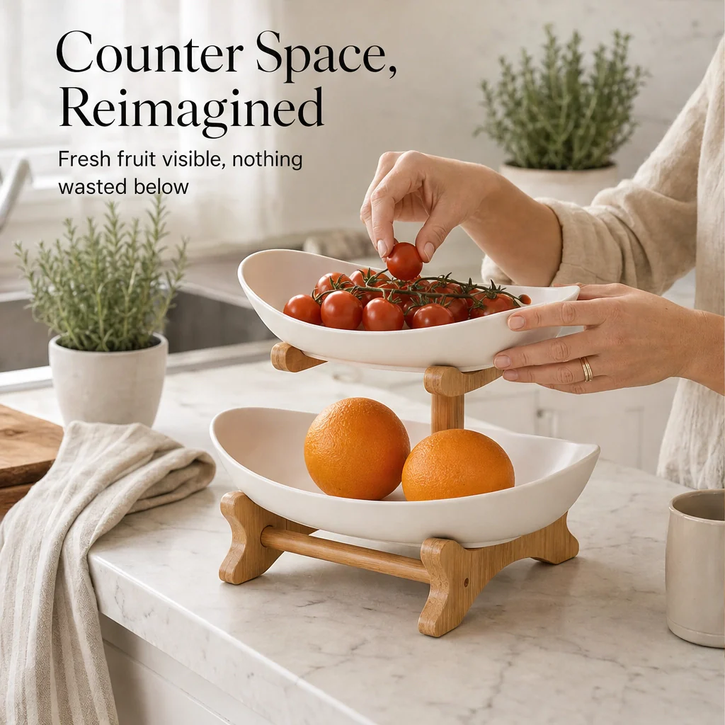 Grovely™ – Stackable Bamboo Multi-Tier Fruit Basket & Countertop Organizer + 50% OFF - Image 5