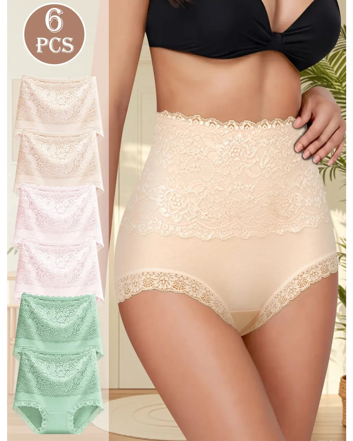Pétalle™ – High-Waist Lace Cotton Briefs (3-Pack) + 50% OFF - Image 3