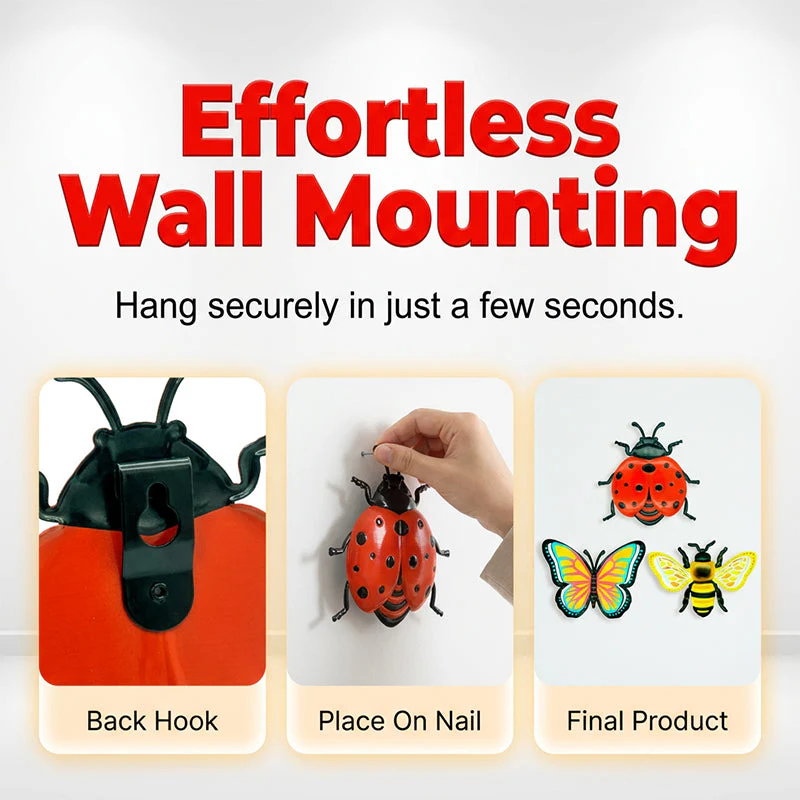 Bloomhaven™ – Weather-Resistant 3D Metal Bee, Butterfly & Ladybug Wall Decor +50% OFF - Image 6