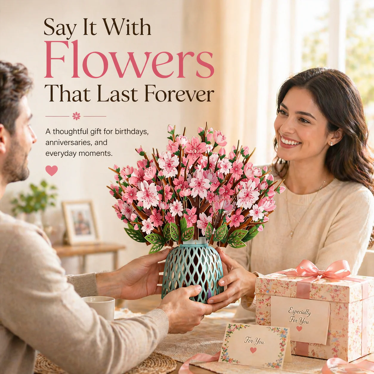 Posette™ – 3D Pop-Up Card with Detachable Flower Bouquet & Premium Envelope + Buy 1 GET 1 FREE