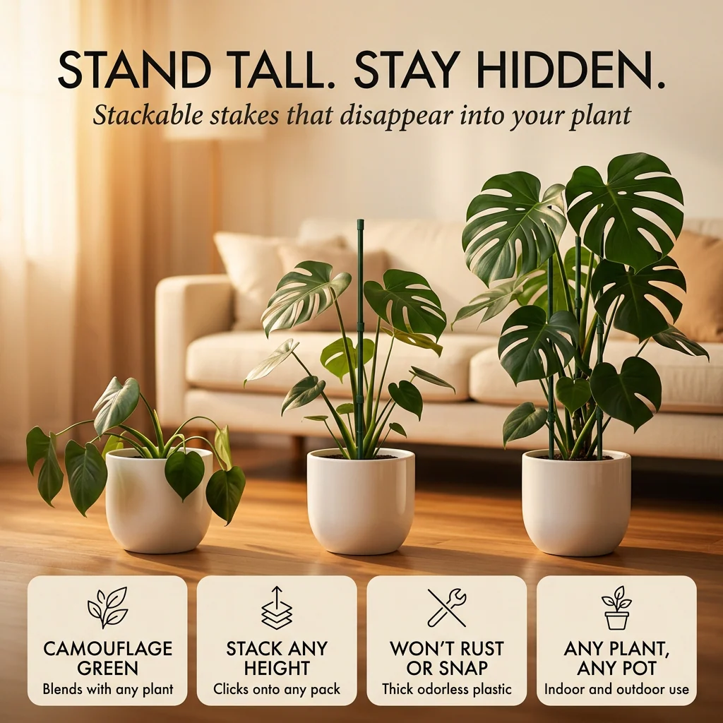Tendriva™ – Stackable, Camouflage Plant Support Stakes for Monstera & Climbing Plants + 50% OFF