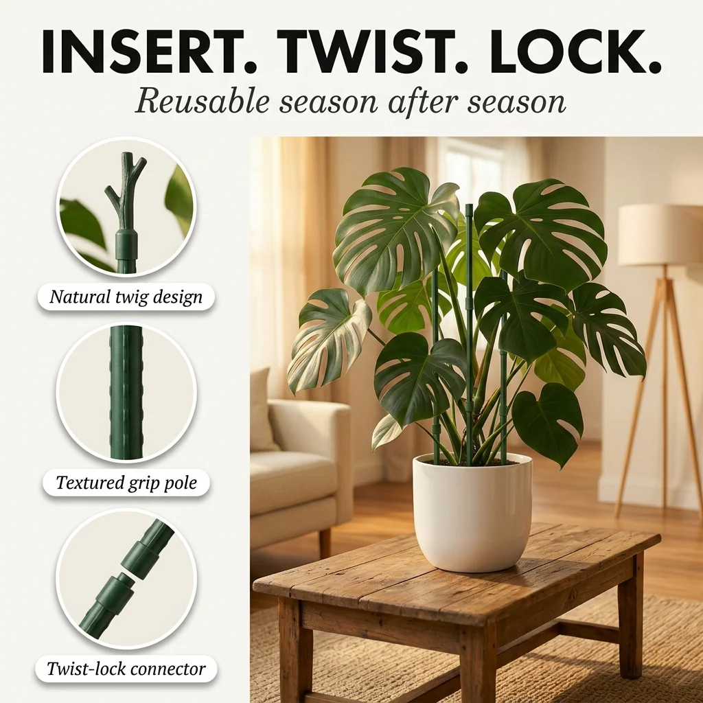 Tendriva™ – Stackable, Camouflage Plant Support Stakes for Monstera & Climbing Plants + 50% OFF - Image 3