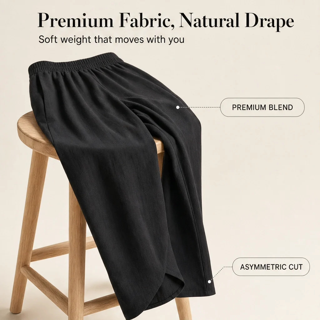Willowhem™ – Asymmetric Cross-Hem Wide-Leg Pull-On Trousers + 50% OFF - Image 9