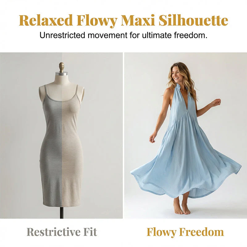 Marisol™ – Halter V-Neck Flowy Maxi Dress with Deep Side Pockets + 50% OFF - Image 6