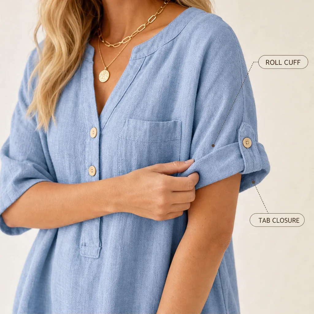 Willowmere™ – V-Neck Tunic Top with Side Pockets + 50% OFF - Image 8
