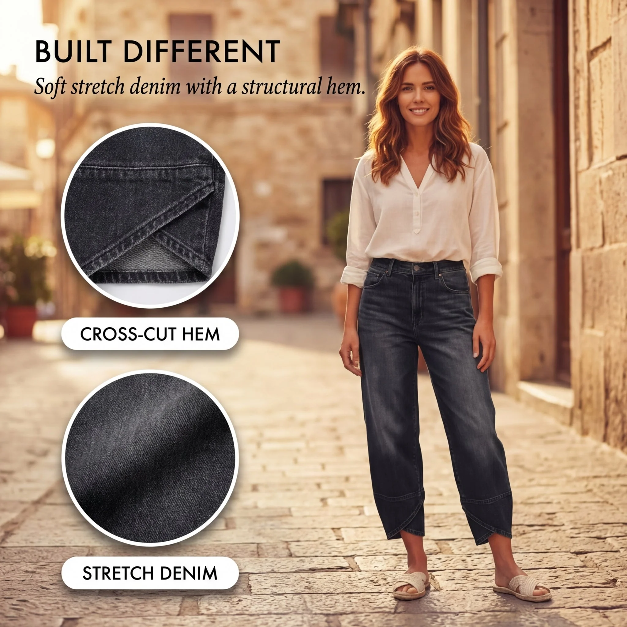 Crease™ – Asymmetric Cross-Hem Wide-Leg Jeans for Women + 50% OFF - Image 5