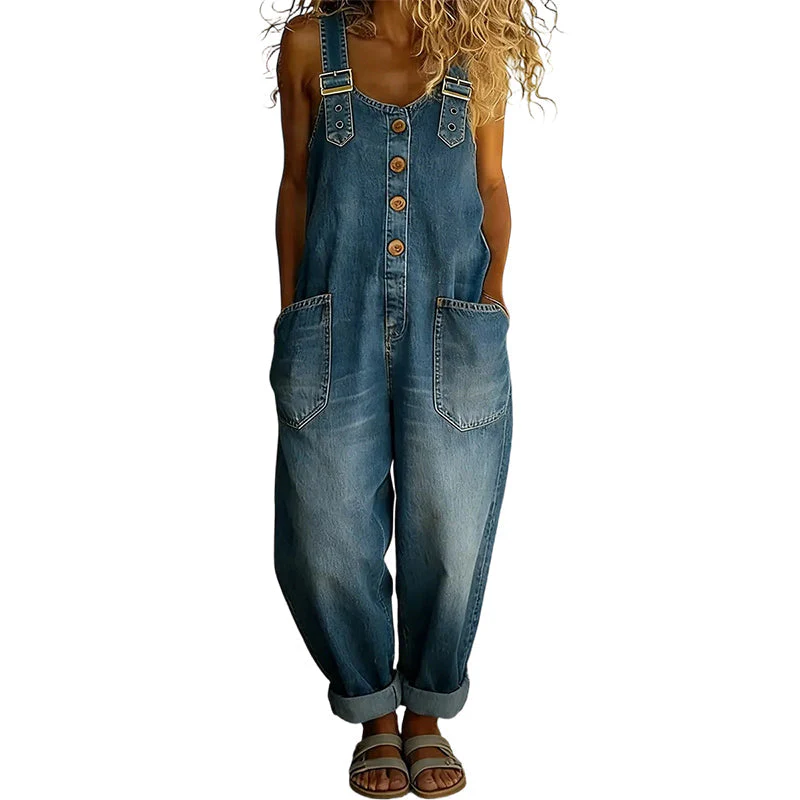 Larkmont™ – Wide-Leg Vintage Buckle Denim Overalls + 50% OFF - Image 13