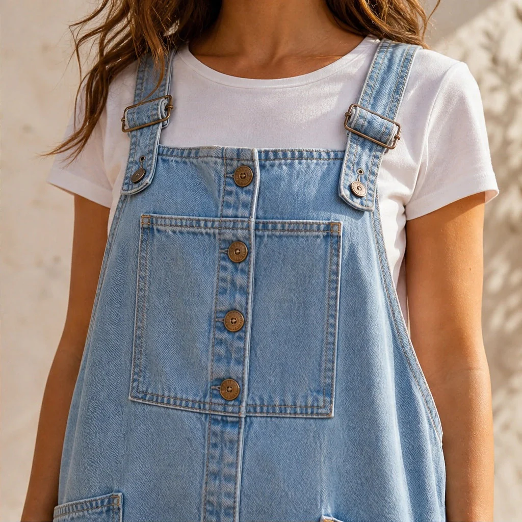 Larkmont™ – Wide-Leg Vintage Buckle Denim Overalls + 50% OFF - Image 2