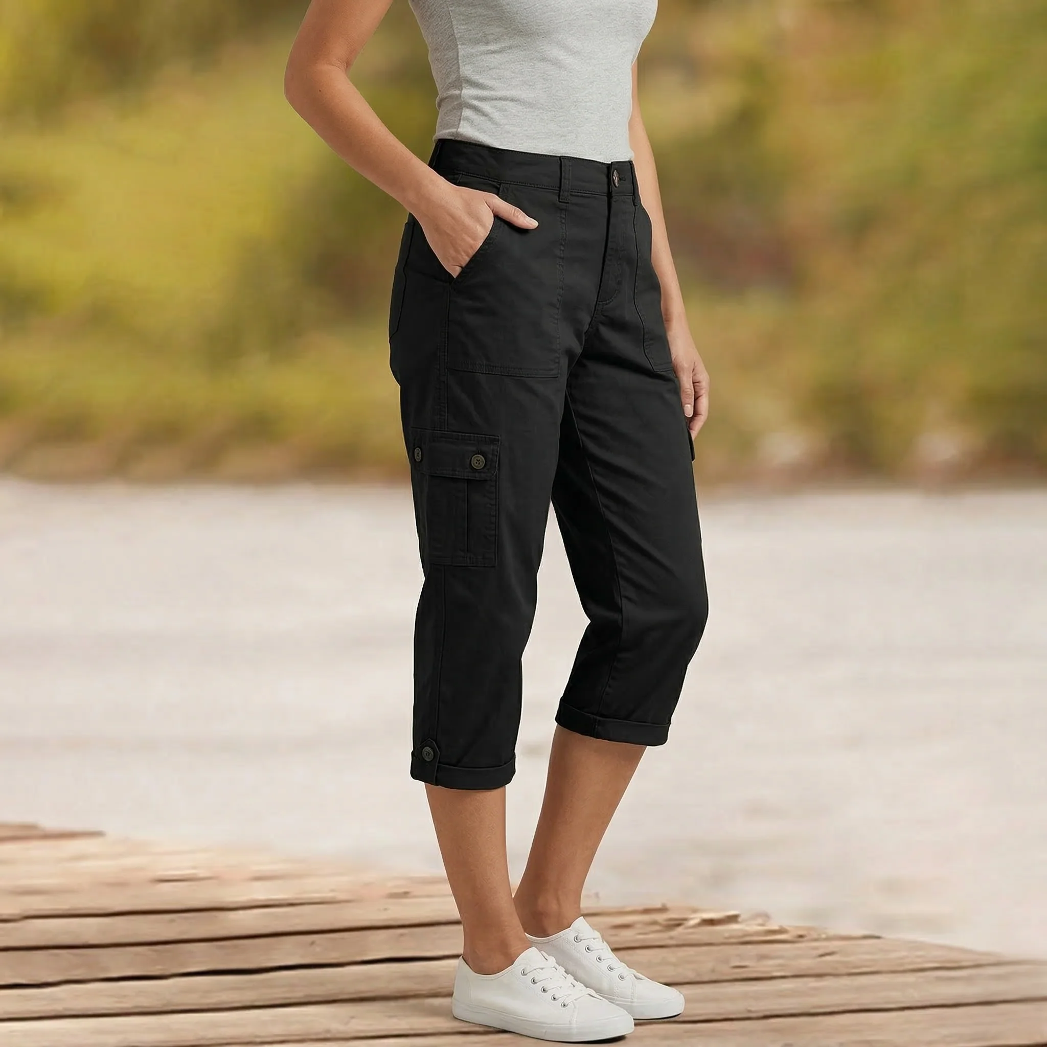 Stridewell™ – Stretch Cargo Capri Pants for Women | Multi-Pocket | S-2XL +50% OFF - Image 2