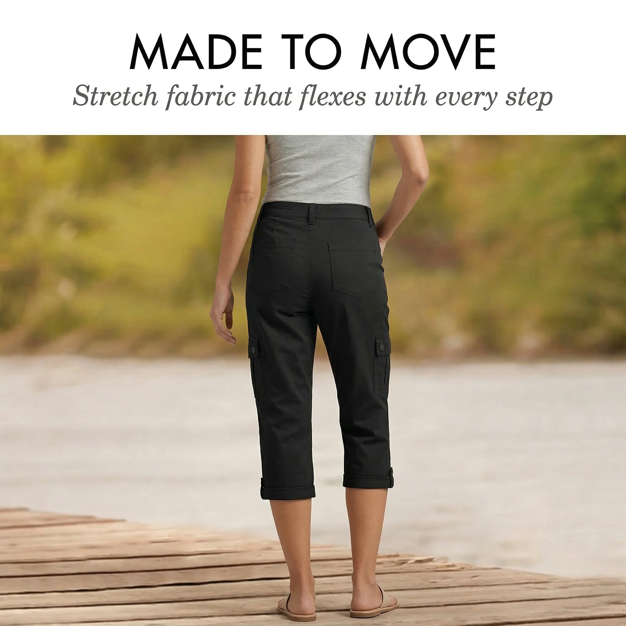 Stridewell™ – Stretch Cargo Capri Pants for Women | Multi-Pocket | S-2XL +50% OFF - Image 3