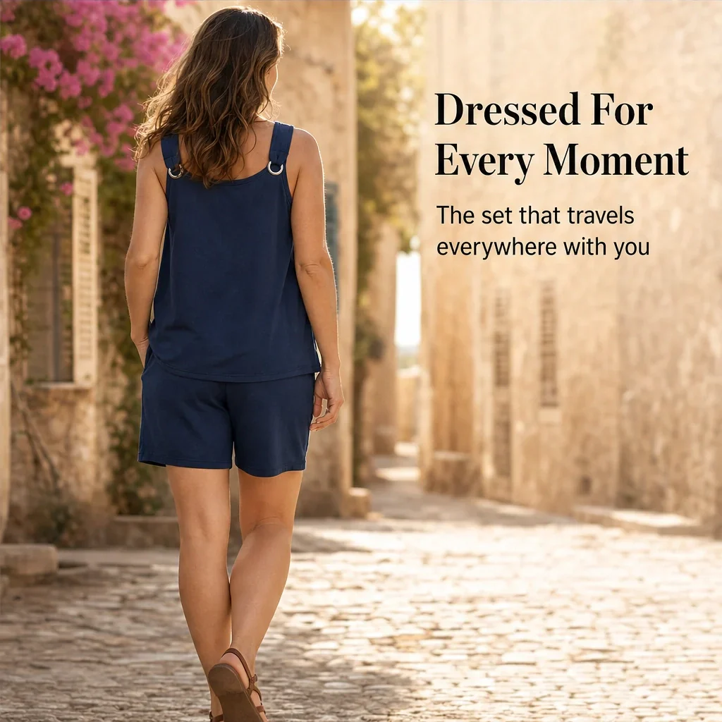 Solea™ – Ring-Detail Sleeveless Top & Shorts Co-ord Set + 50% OFF - Image 9