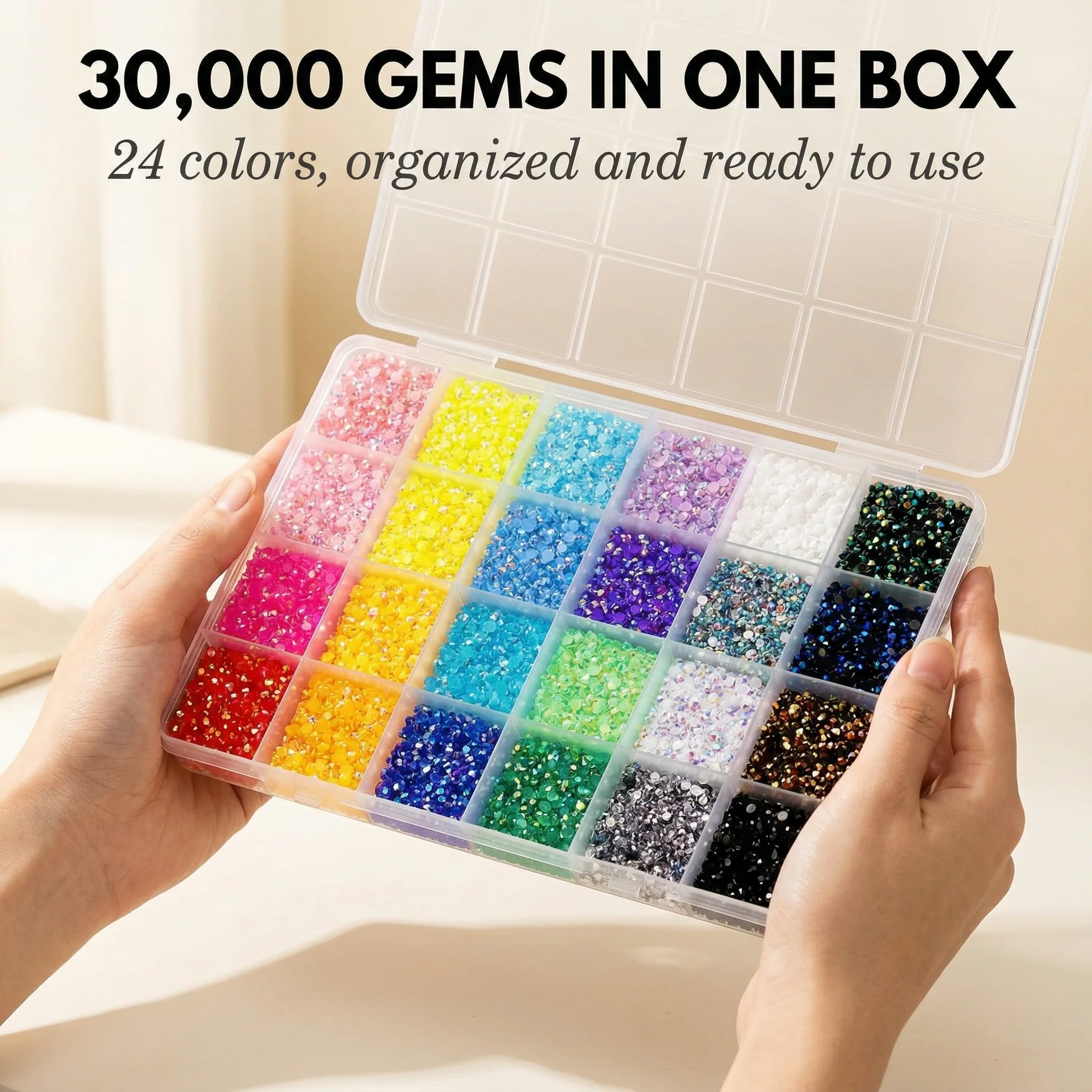 Gemvelle™ – 30,000-Piece Jelly Rhinestone Craft Kit with B7000 Glue & Tools +50% OFF - Image 2