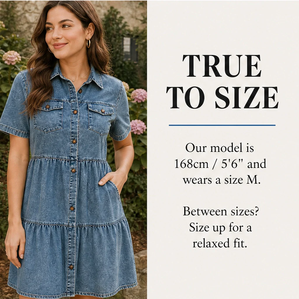 Verene™ – Collared Button-Front Layered Midi Dress + 50% OFF - Image 8