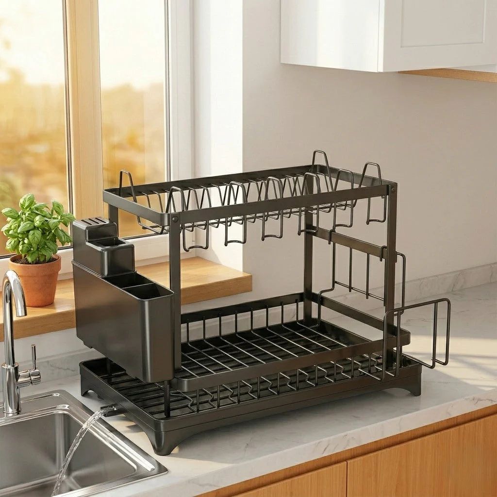 Rackford™ – 2-Tier Dish Drying Rack with 360° Rotating Drain & Expandable Design + 50% OFF - Image 7