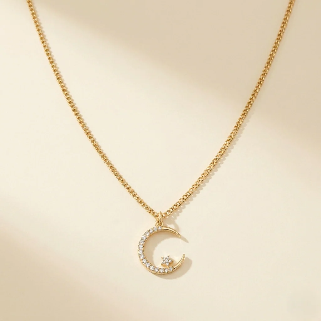 Moonveil™ – CZ Moon & Star Celestial Gold Necklace + Buy 1 Get 1 FREE - Image 7