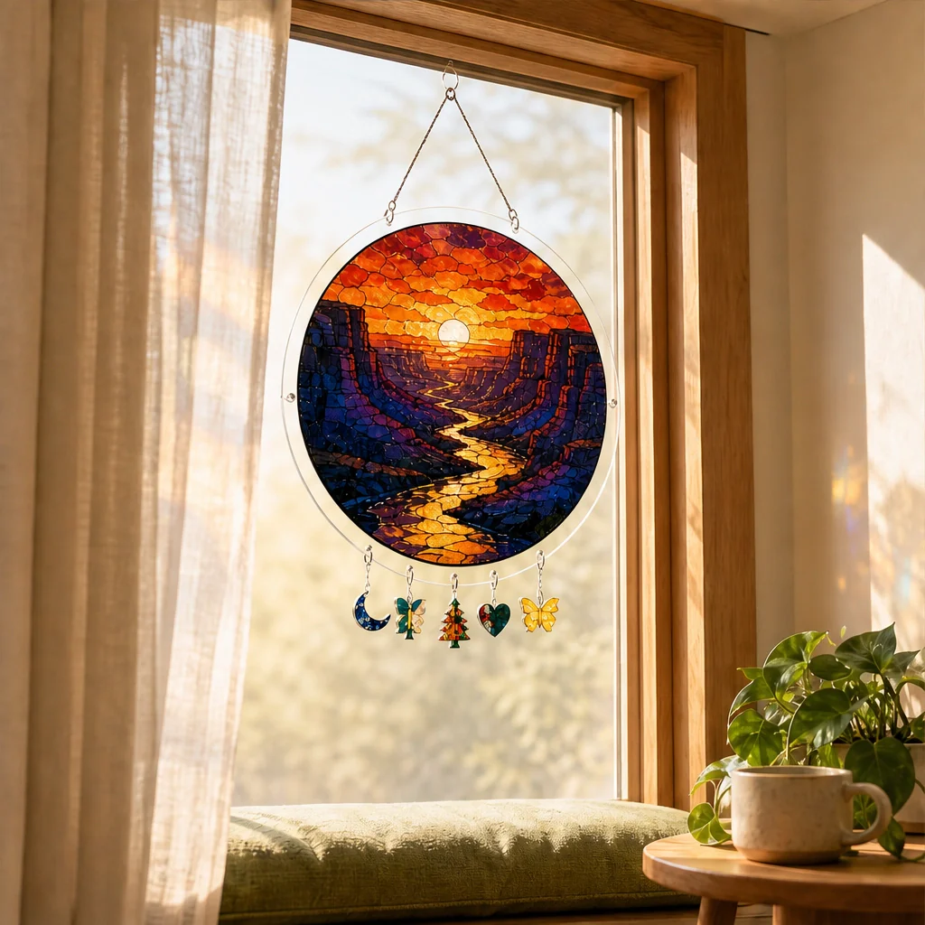 Sundrop™ – Shatter-Resistant Acrylic Stained Glass Sunset & Sea Suncatcher + 50% OFF - Image 11