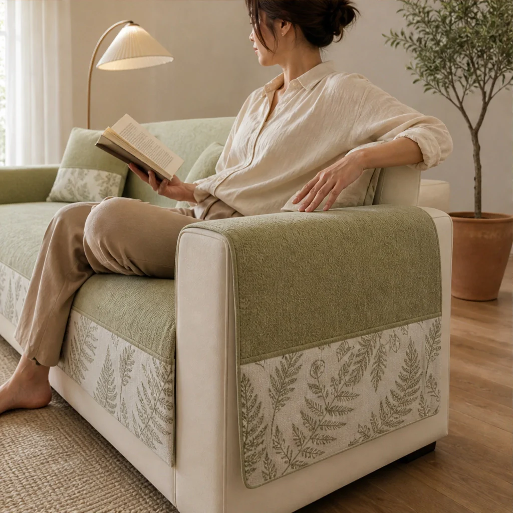 Hearthen™ – Soft Chenille Non-Slip Sofa Cover, Botanical Leaf Design + 50% OFF - Image 9