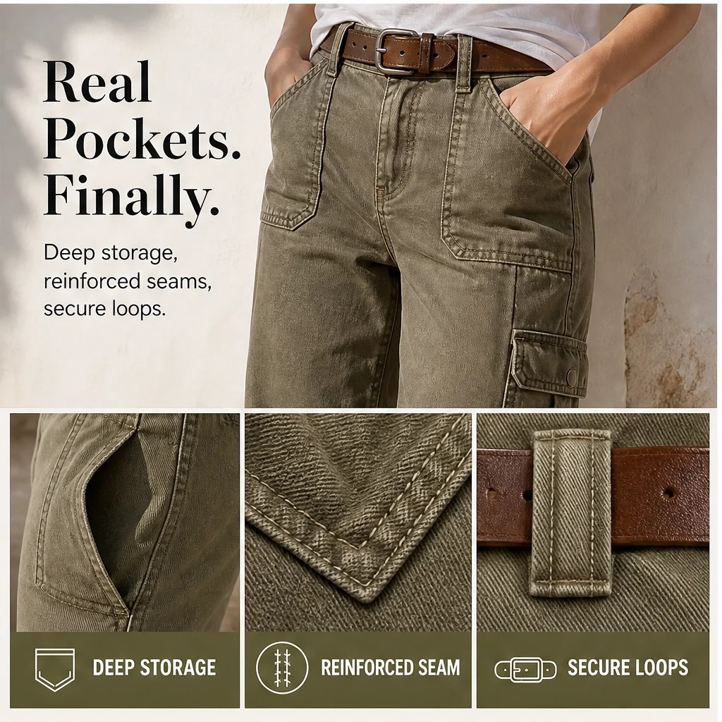 Driftwell ™– Deep-Pocket Breathable Loose-Fit Cargo Capris + 50% OFF - Image 4
