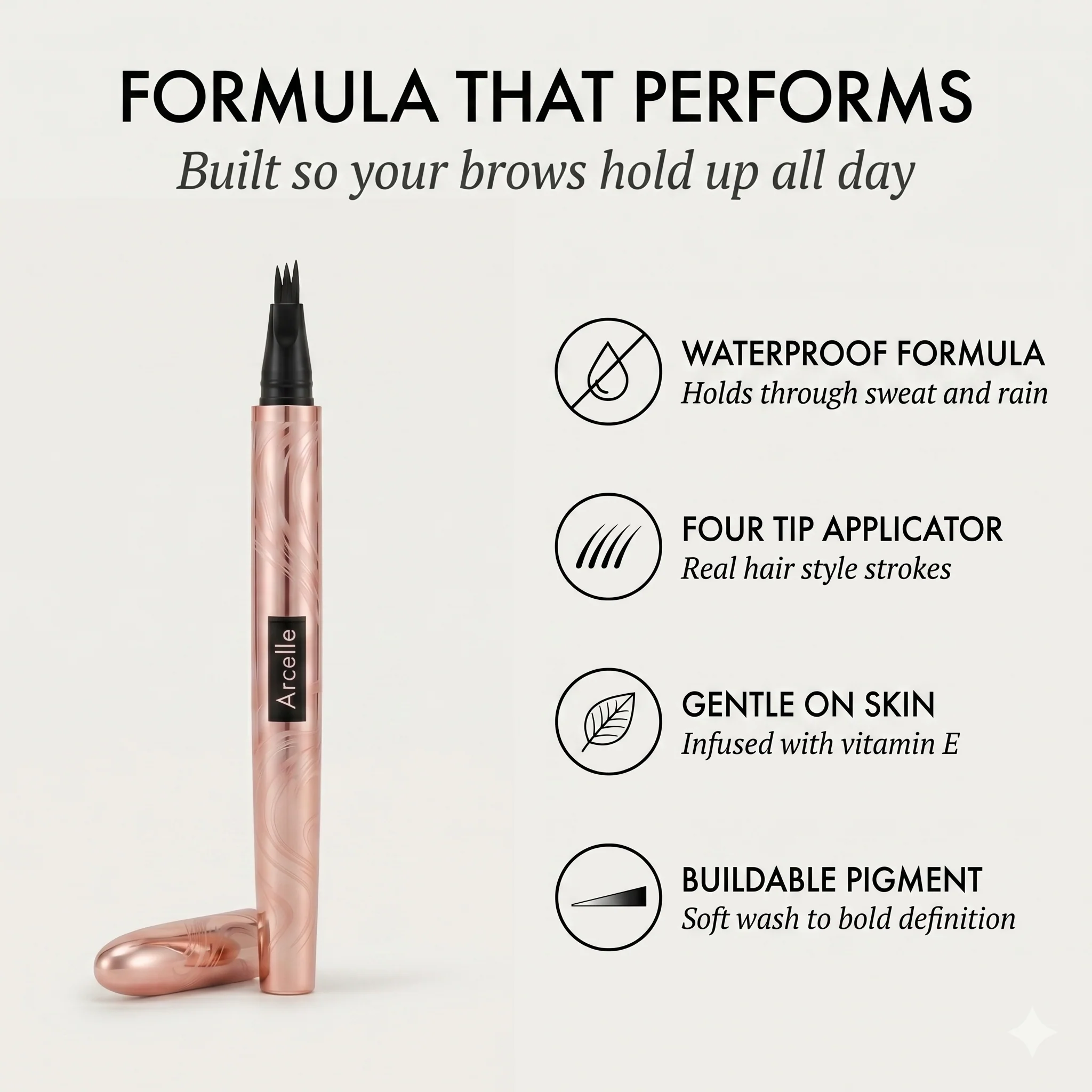 Arcelle™ – 4-Tip Microblading Effect Waterproof Liquid Brow Pen + 50% OFF - Image 4