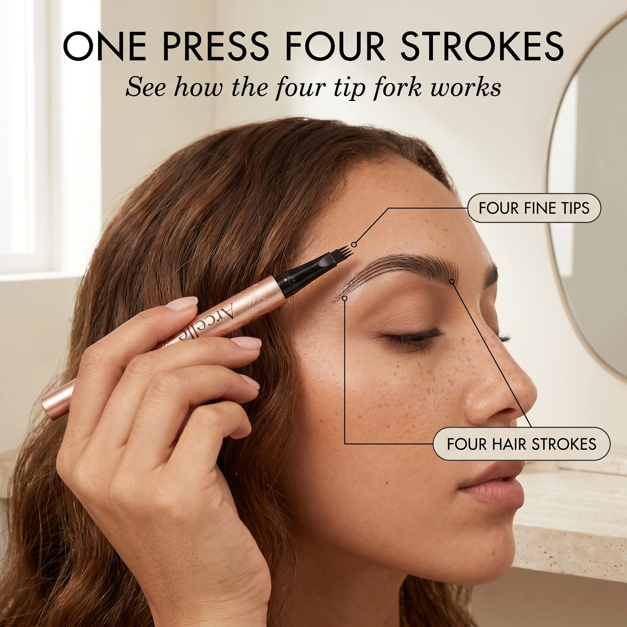 Arcelle™ – 4-Tip Microblading Effect Waterproof Liquid Brow Pen + 50% OFF - Image 6