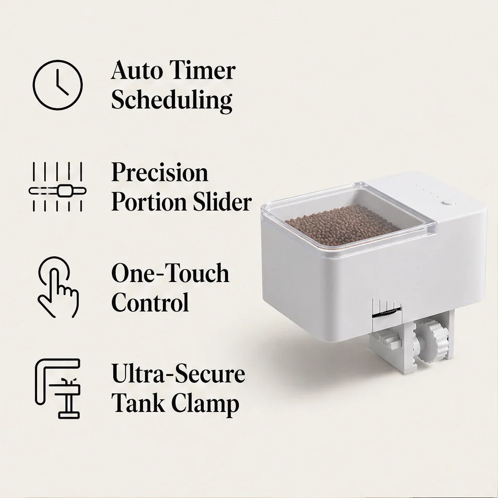 Finora™ – Auto Fish Feeder with Daily Timer & Portion Slider, Up to 30 Days + 50% OFF - Image 5