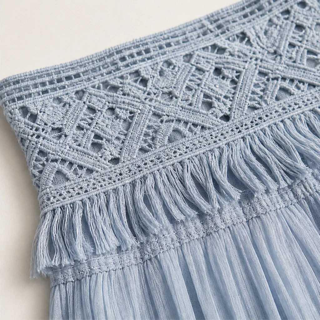 Azurelle™ – Lace-Panelled Top & Pleated Chiffon Maxi Skirt Set + 50% OFF - Image 6