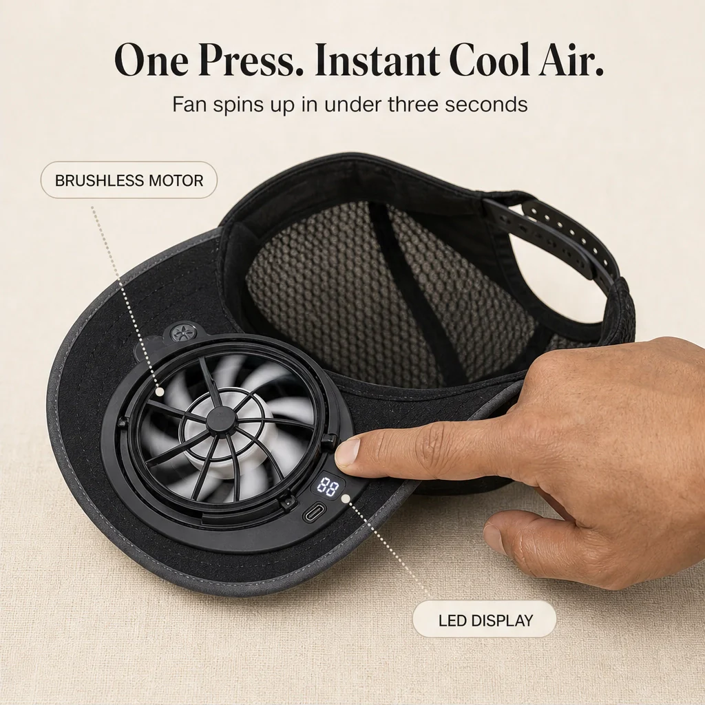 Zephria™ – Solar-Powered Cooling Fan Sun Hat with UPF50+ Brim & 360° Airflow + 50% OFF - Image 3