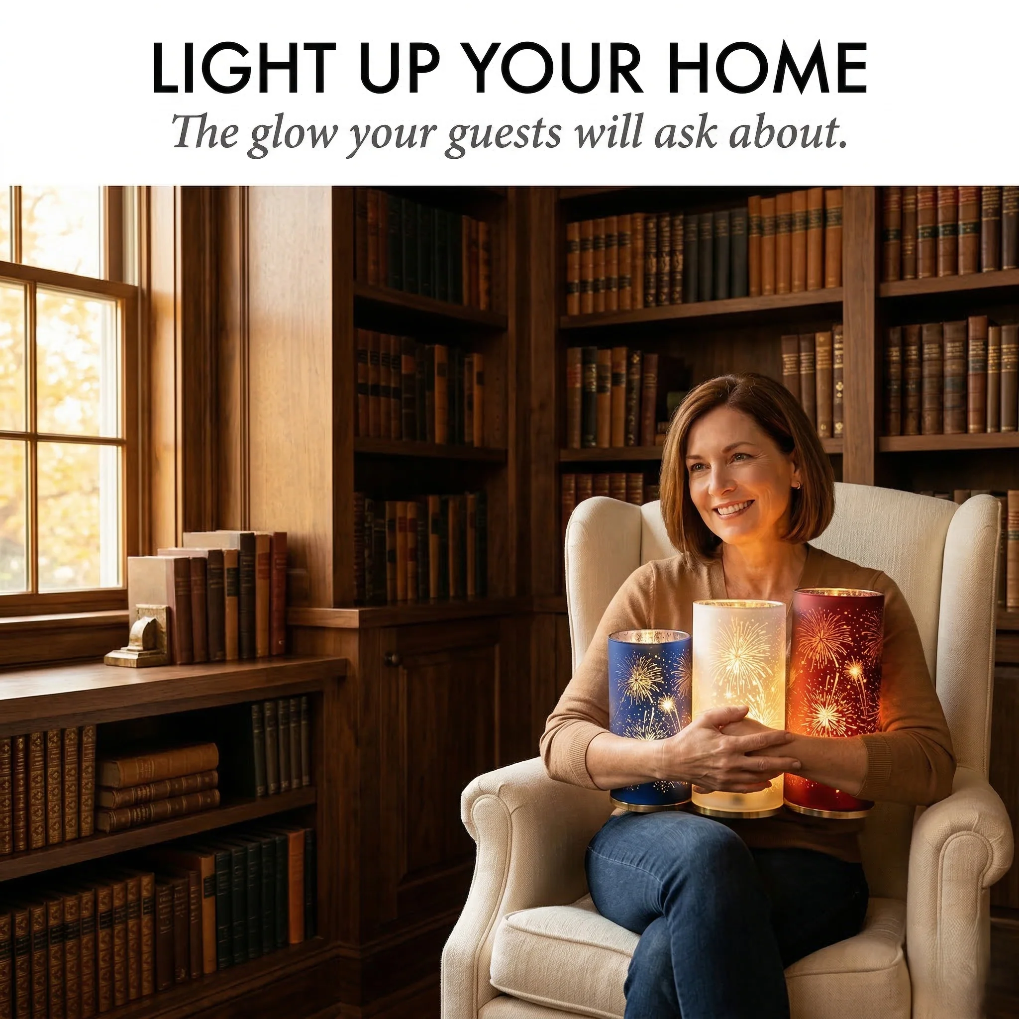 Glowcrest™ – Patriotic Firework Etched Glass LED Lantern +50% OFF