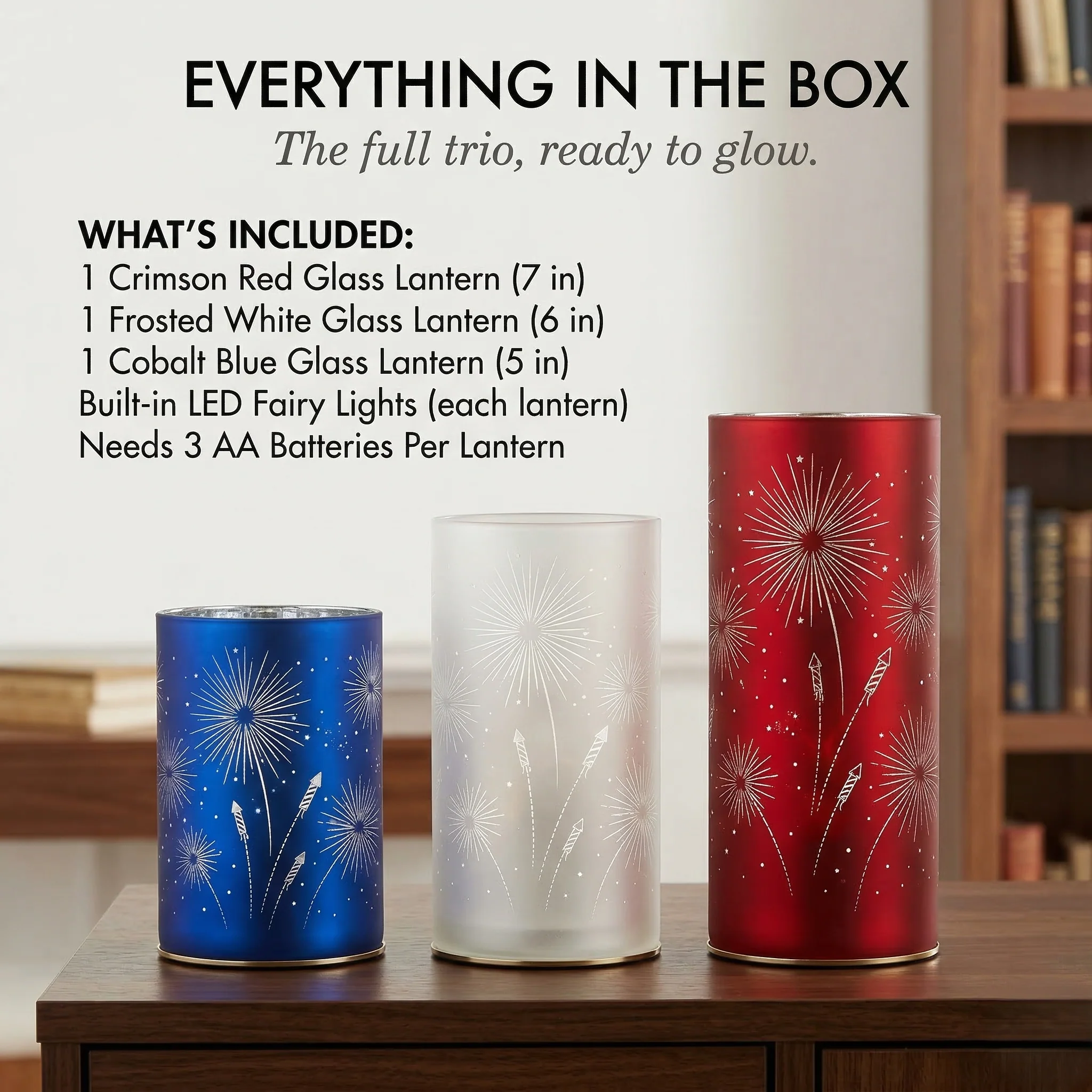 Glowcrest™ – Patriotic Firework Etched Glass LED Lantern +50% OFF - Image 6