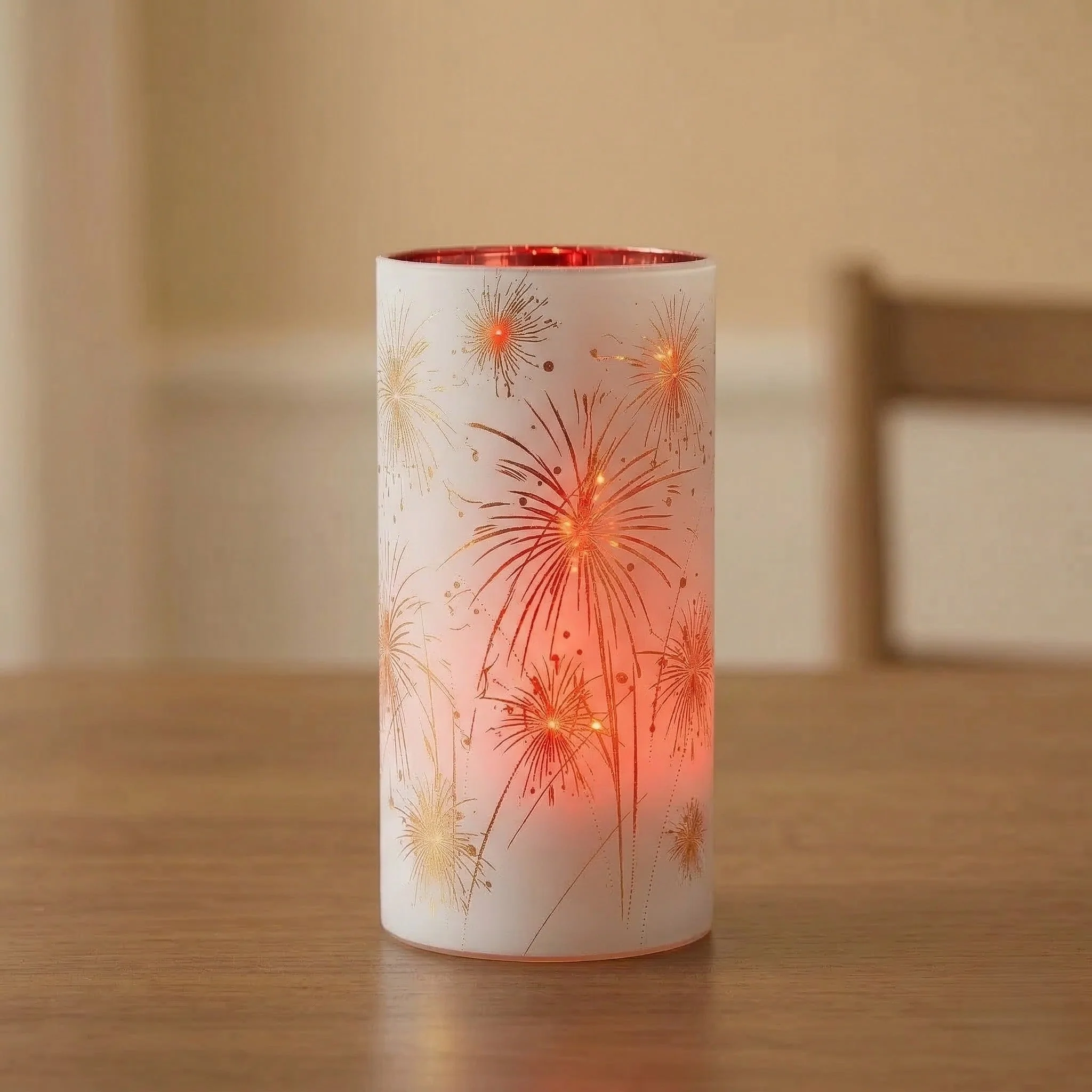 Glowcrest™ – Patriotic Firework Etched Glass LED Lantern +50% OFF - Image 8
