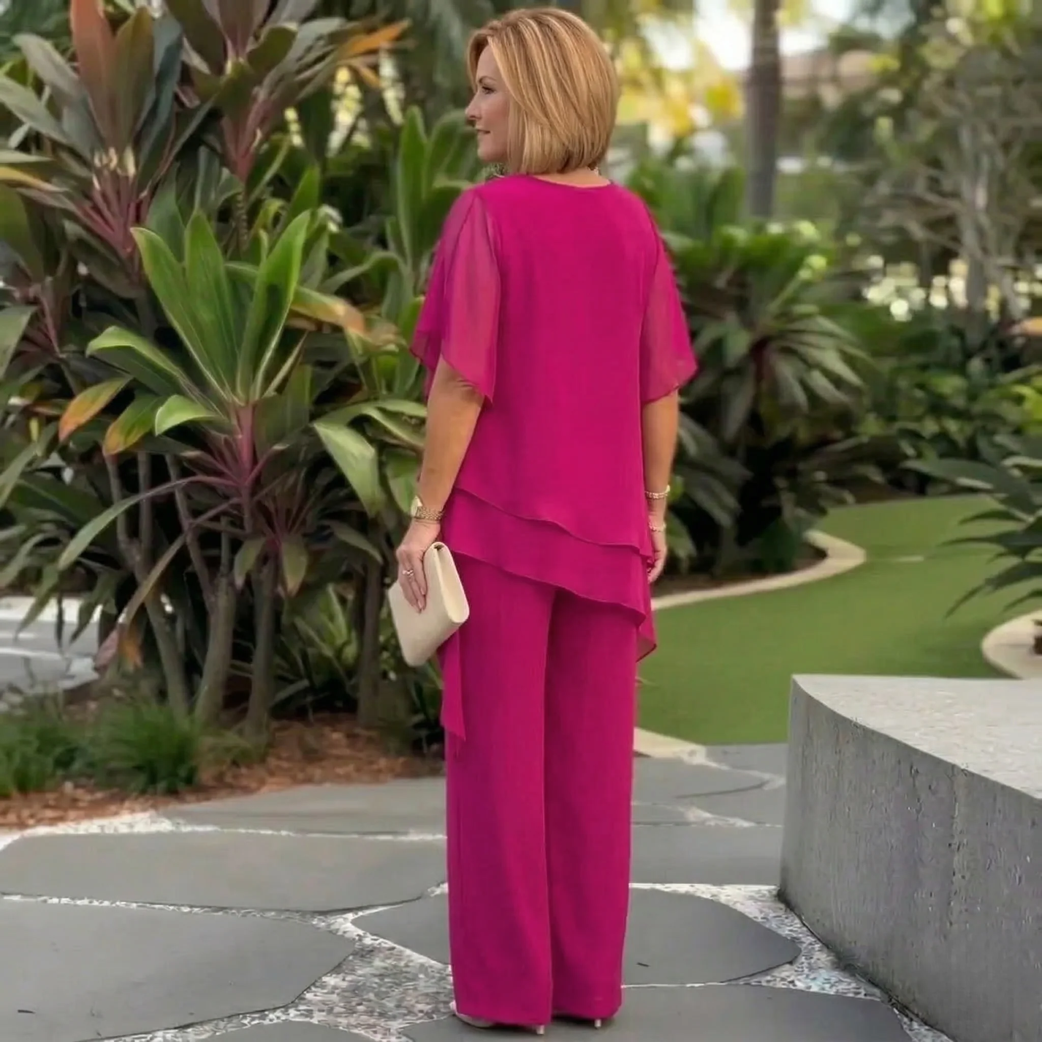 Cascelle™ – Layered Asymmetric Top & Wide-Leg Pants Women's 2-Piece Set + 50% OFF - Image 3