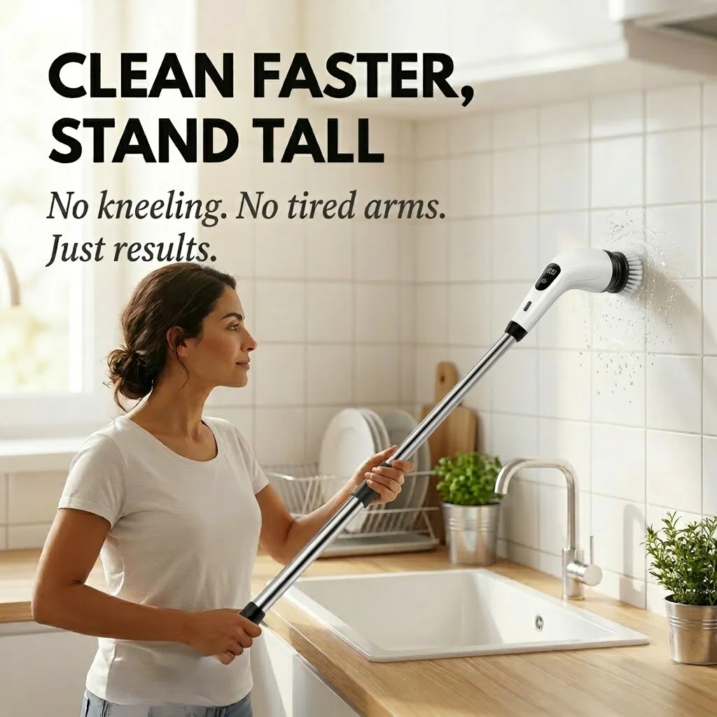 Skrubex™ – 9-in-1 Electric Cleaning Brush with 6 Brush Heads, IPX7 Waterproof, 3-Speed Motor for Bathroom, Kitchen & Car +50% OFF - Image 3