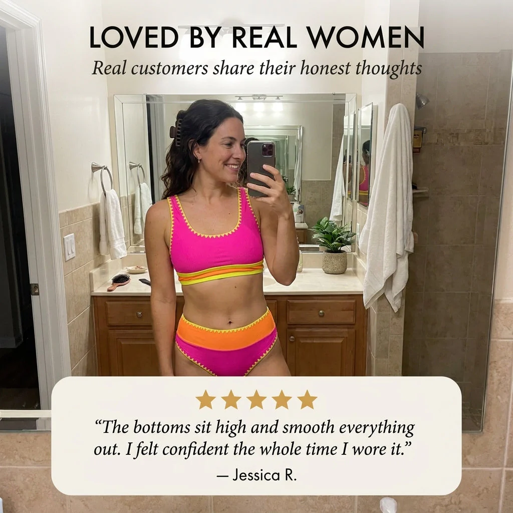 Seabloom™ – 3-Piece Color-Block Quick-Dry High-Waisted Bikini Set + 50% OFF - Image 6