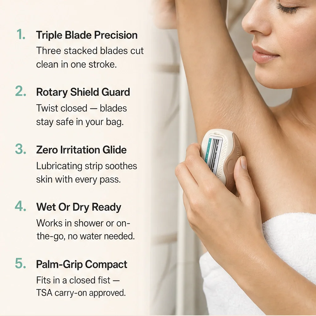 Silkael™ – Portable 3-Layer Rotary Shaver with Built-In Cover + 50% OFF - Image 2