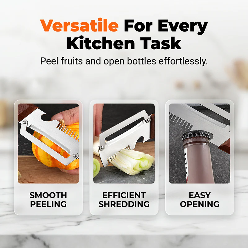 Verdetta™ – 3-in-1 Scallion Slicer, Vegetable Peeler & Bottle Opener Kitchen Tool + 50% OFF - Image 4
