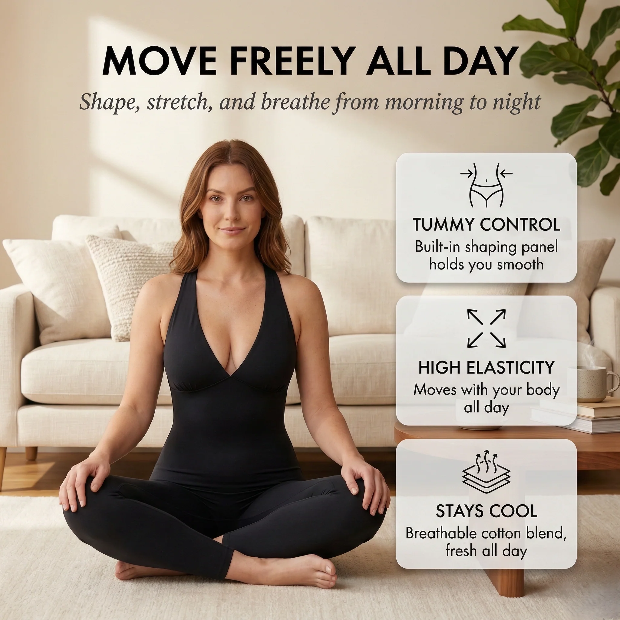 Veluna™ – Tummy Control Seamless V-Neck Shaping Jumpsuit +50% OFF - Image 4