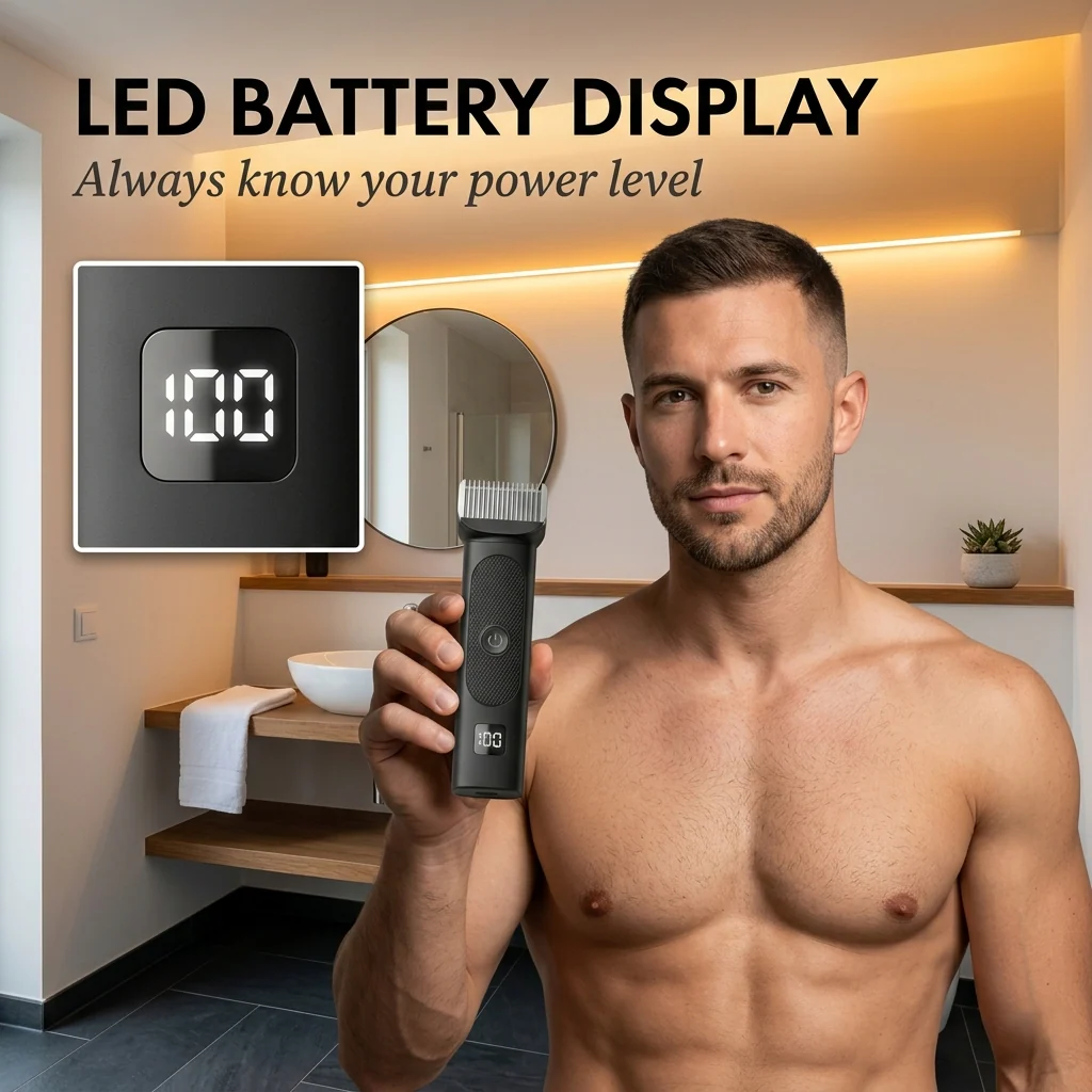 Hone™ – L-Shaped Safety Blade Body Trimmer for Men | LED Display | 90-Min Battery + 50% OFF - Image 2