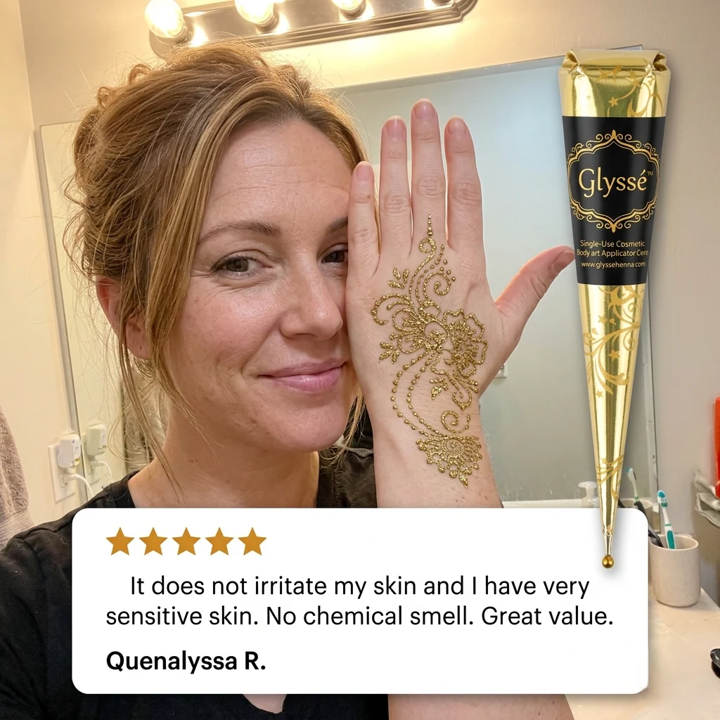 Glyssé™ – Multi-Color Glitter Henna Cones | Skin-Safe, Long-Lasting Body Art (3 Set) + 50% OFF - Image 5