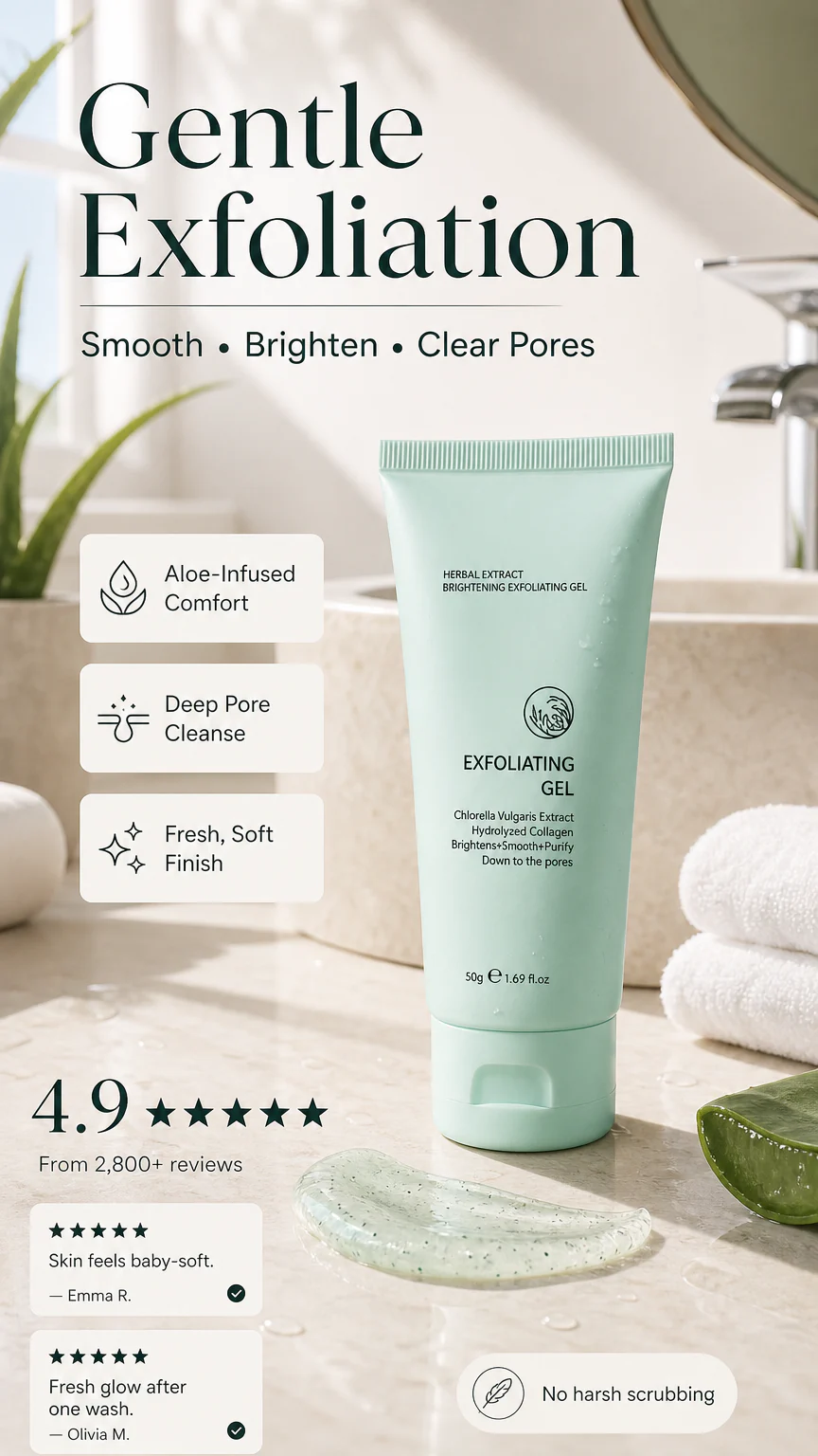 Dewveil™ – Herbal Aloe Exfoliating Gel for Deep Pore Cleansing & Glow + BUY 1+  GET 1 FREE - Image 3