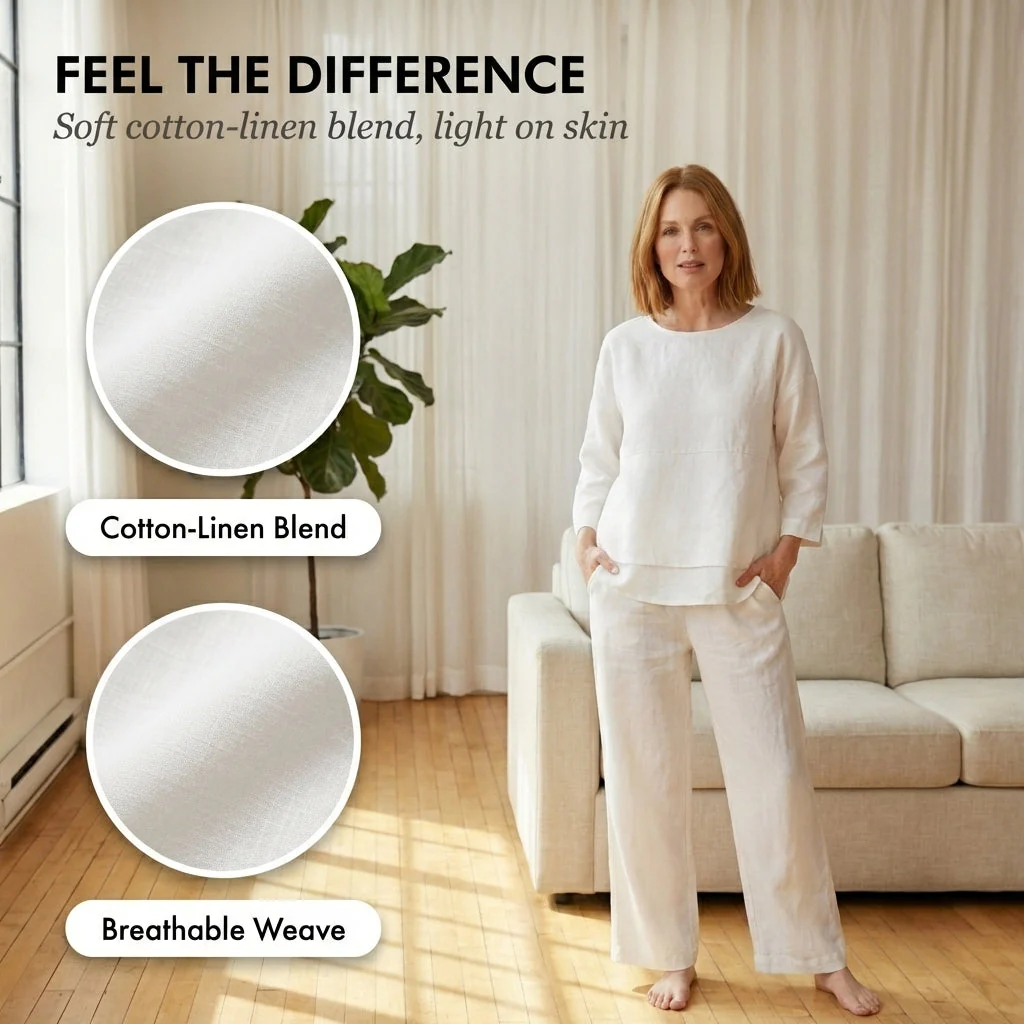 Hemvale™ – Asymmetric Linen Blend Top & Wide-Leg Pants 2-Piece Set +50% OFF - Image 5
