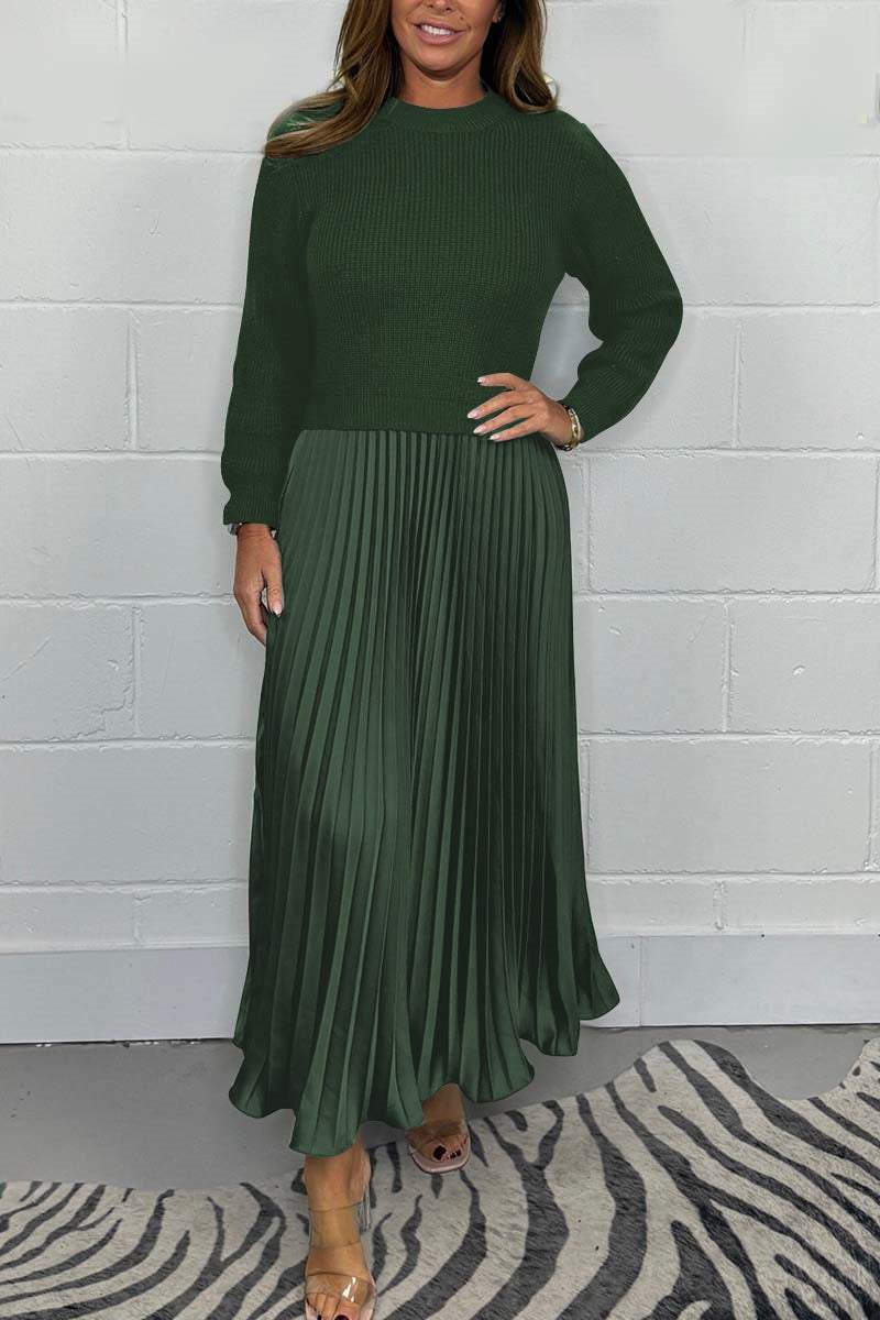 The Pleat-Skirt Sweater Dress - An Elegant Outfit in One Piece + 50% OFF - Image 10