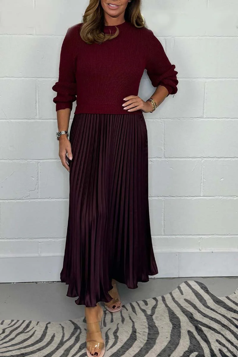 The Pleat-Skirt Sweater Dress - An Elegant Outfit in One Piece + 50% OFF - Image 9