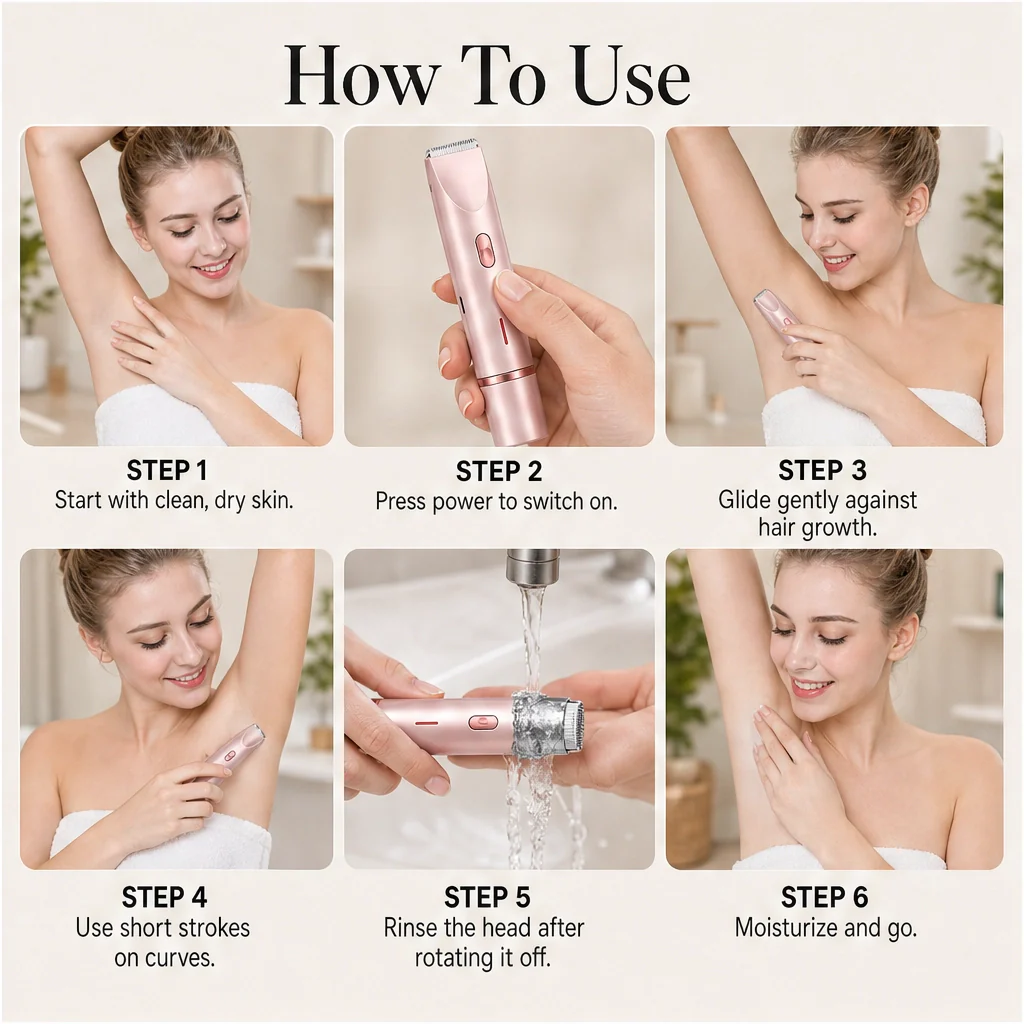 Velura™ – Painless Dual-Head IPX7 Waterproof Electric Shaver for Women + 50% OFF - Image 5