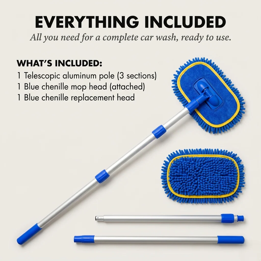 Gleamford™ – Telescopic Long Handle Car Wash Mop with Soft Chenille Head + 50%b OFF - Image 6