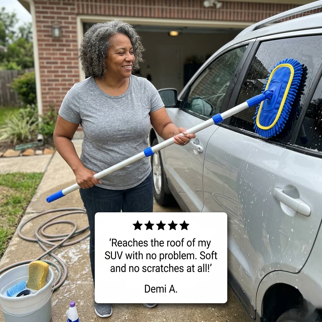 Gleamford™ – Telescopic Long Handle Car Wash Mop with Soft Chenille Head + 50%b OFF - Image 7